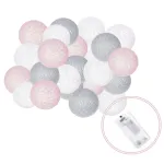 Lempučių girlianda Springos CL0048, 4.1 m, geltona sp., 20 LED, Balta sp./Rožinė sp./Pilka sp.