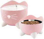 Gertuvė - fontanėlis Catit Pixi Combo, i&scaron;manusis, 2.5 l, 20 cm x 20 cm x 17 cm, 2 vnt., rožinė sp.
