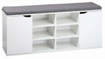 Batų spintelė Kesper, balta sp./pilka sp., 103 cm x 30.5 cm x 48 cm