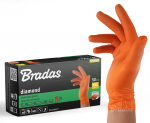 Darbo pir&scaron;tinės vienkartinės Bradas Diamond, suaugusiems, oranžinė, XXL, 50 vnt.