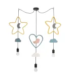 &Scaron;viestuvas kabinamas Candellux Lighting Trio 33-27528, E27, 3 x 20 W, mėlyna sp./geltona sp. / juoda sp.