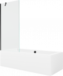 Vonia su sienele, įmontuojama Mexen Cube, 180 cm x 80 cm x 39 cm, stačiakampis, balta/juoda