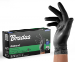Darbo pir&scaron;tinės vienkartinės Bradas Diamond, suaugusiems, juoda, L, 50 vnt.