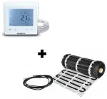 &Scaron;ildymo kilimėlis Warmset Black + Programmable Thermostat WTH51.36 08-00483, 0.5 m x 5 m, 2.5 m&sup2;, 375 W