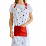 Prijuostė Homla Cherrine 889863, 80 cm x 60 cm, balta sp./raudona sp.