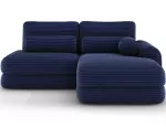 Kampinė sofa - lova Ripeli, tamsiai mėlyna (navy) sp., de&scaron;ininė, 175 x 217 cm x 96 cm