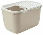Uždaro tipo kačių tualetas Savic Hop In Giant, balta sp./rusva sp., uždaras, 79 cm x 43 cm x 49.7 cm