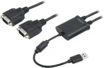 Laidas Logilink USB 2.0 to 2x Serial AU0031 USB, RS-232 DB9 male, 0.45 m, juoda sp.