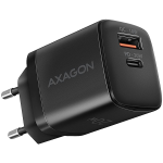 Telefono įkroviklis Axagon ACU-PQ20, USB Type C/USB Type A, 8.4 cm, juoda sp., 20 W