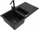 Plautuvė su virtuviniu mai&scaron;ytuvu Mexen Matias Rita, granitas, 90 cm x 50.5 cm x 20 cm, juoda sp.