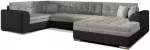 Kampinė sofa Damario Berlin 01, Soft 11, juoda sp./pilka sp., de&scaron;ininė, 189 x 338 cm x 78 cm