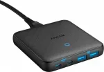 Universalus įkroviklis ir duomenų perdavimo kabelis Anker PowerPort Atom III, 2 x USB Type C /2 x USB Type A, juoda sp., 65 W