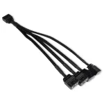 Laidas Alphacool Y-Splitter ARGB 3-pin, 4 x 3-pin, 0.15 m, juoda sp.