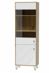 Vitrina Bilbao BL14, ąžuolo sp./balta sp., 63.4 cm x 40 cm x 194.6 cm