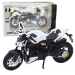 Žaislinis motociklas Lean Toys Model Replica, 1:12, balta/juoda