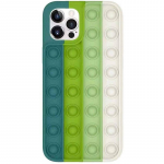 Telefono dėklas Fusion Accessories Pop It, Apple iPhone 12/Apple iPhone 12 Pro, balta sp./žalia sp.