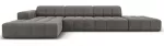 Kampinė sofa Micadoni Home Jennifer Velvet, &scaron;viesiai pilka sp., kairinė, 341 x 166 cm x 70 cm