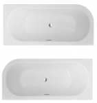 Vonia, įmontuojama Besco Avita Slim+, 160 cm x 75 cm x 42 cm, de&scaron;ininė, aukso sp./balta sp.