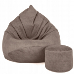 Sėdmai&scaron;is su pufu Sako Mega Premium Terra Velour XXL, ruda sp.