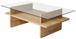 Kavos staliukas Kalune Design Saga, skaidri sp./sapphire, 65 cm x 105 cm x 35 cm