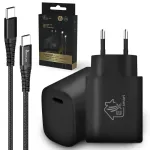 Telefono įkroviklis Extralink Smart Life CAB-CHAR-SET02, USB Type C, juoda sp., 18 W
