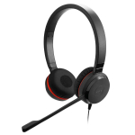 Laidinės ausinės Jabra Evolve 30 II MS Stereo, juoda sp./raudona sp.