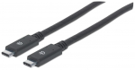 Laidas Manhattan Type-C To Type-C USB Type-C, USB Type-C, 2 m, juoda sp.