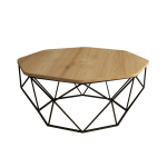 Kavos staliukas Kalune Design Diamond, juoda sp./ruda sp./&scaron;viesiai ruda sp., 90 cm x 90 cm x 38 cm