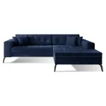 Kampinė sofa Solange Monolith 77, tamsiai mėlyna sp., de&scaron;ininė, 292 x 196 cm x 80 cm