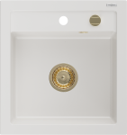 Virtuvinė plautuvė Mexen Vito, granitas, 52 cm x 49 cm x 21 cm, aukso sp./balta sp.