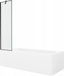 Vonia su sienele, įmontuojama Mexen Vega, 150 cm x 70 cm x 40 cm, stačiakampis, balta/juoda