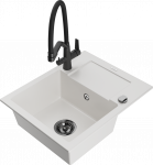 Plautuvė su virtuviniu mai&scaron;ytuvu Mexen Enzo, derva/granitas, 57.6 cm x 46.5 cm x 17.4 cm, balta sp.