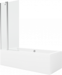 Vonia, su sienele su sienele, laisvai pastatoma Mexen Cube, 180 cm x 80 cm x 39 cm, stačiakampis, balta