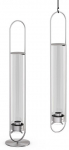 Žvakidė Hofats Oval, stiklas/metalas, &Oslash; 11 cm, 55 cm, skaidri sp./sidabro sp.