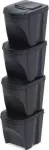 Atliekų rū&scaron;iavimo sistema Prosperplast Keden, 4 x 25L l, juoda sp./pilka sp.