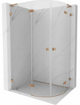 Du&scaron;o kabina Mexen Lunar L 833L-100L-070P-65-00, pusapvalė, be padėklo, 100 cm x 70 cm x 200 cm, vario sp./grūdintas