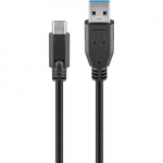 Laidas Goobay Sync & Charge Super Speed, USB 3.0 A male/USB-C, 100 cm, juoda sp.