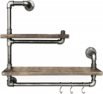 Sieninė lentyna Kalune Design Boru 19, juoda sp./rie&scaron;uto sp., 58 cm x 14 cm x 60 cm