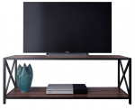 TV staliukas Kalune Design Xena, juoda sp./rie&scaron;uto sp., 120 cm x 33 cm x 45.7 cm