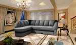 Kampinė sofa Benano Sawana 05, Soft 11, tamsiai pilka sp., de&scaron;ininė, 180 x 250 cm x 85 cm