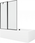 Vonia su sienele, laisvai pastatoma Mexen Cube, 180 cm x 80 cm x 39 cm, stačiakampis, skaidri/balta