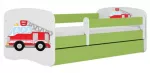 Vaiki&scaron;ka lova Kocot Kids Babydreams Fire Brigade, žalia sp., 80 x 180 cm, su patalynės dėže, su čiužiniu
