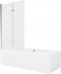 Vonia, su sienele su sienele, kampinė Mexen Cube, 180 cm x 80 cm x 39 cm, stačiakampis, balta