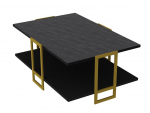 Kavos staliukas Kalune Design Polka, aukso sp./juoda sp., 91.5 cm x 61.5 cm x 36.6 cm