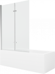 Vonia su sienele, laisvai pastatoma Mexen Cubik, 160 cm x 70 cm x 40 cm, stačiakampis, skaidri sp./balta sp.
