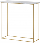 Konsolinis staliukas ADRK Milan CT-MIL-G-BE, aukso sp./balta sp./marmurinė pilka sp., 30 cm x 80 cm x 80 cm