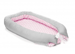 Kūdikio lizdelis Fillikid Baby Nest, rožinė/pilka