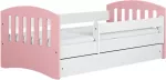 Vaiki&scaron;ka lova Kocot Kids Classic 1, balta sp./rožinė sp., 80 x 140 cm, be patalynės dėžės, su čiužiniu