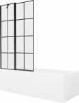 Vonia su sienele, laisvai pastatoma Mexen Cubik, 170 cm x 70 cm x 40 cm, stačiakampis, skaidri sp./balta sp.