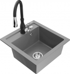 Plautuvė su virtuviniu mai&scaron;ytuvu Mexen Vito, granitas, 49 cm x 52 cm x 21 cm, juoda sp./pilka sp.